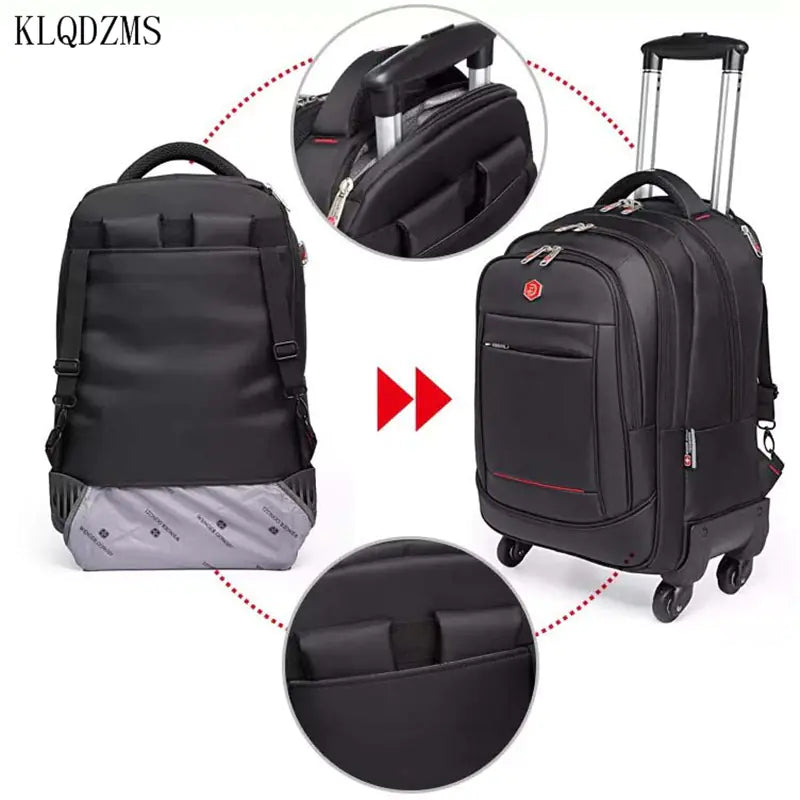 KLQDZMS 18/22 Inch Trolley Backpack Travel Bag