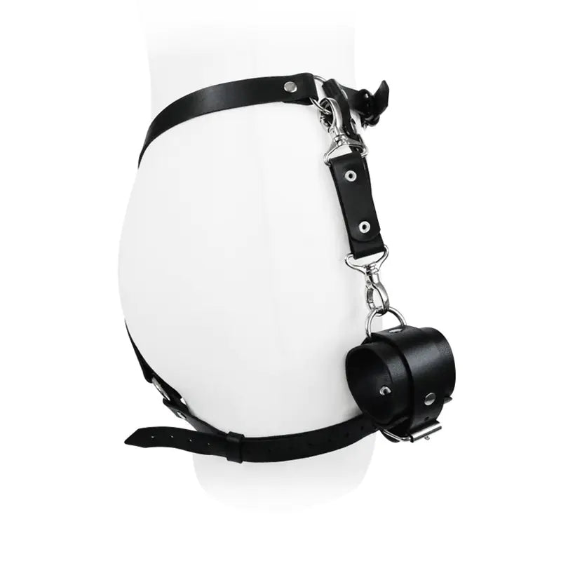 Leather Handcuffs and Panties Set with Bow for Adults