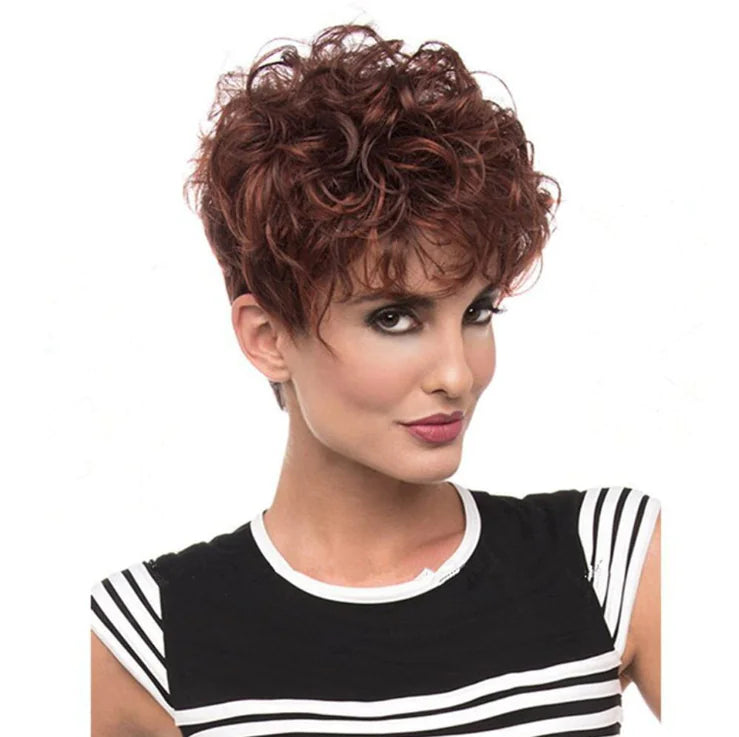 Fluffy Short Curly Hair Wig - European and American Style