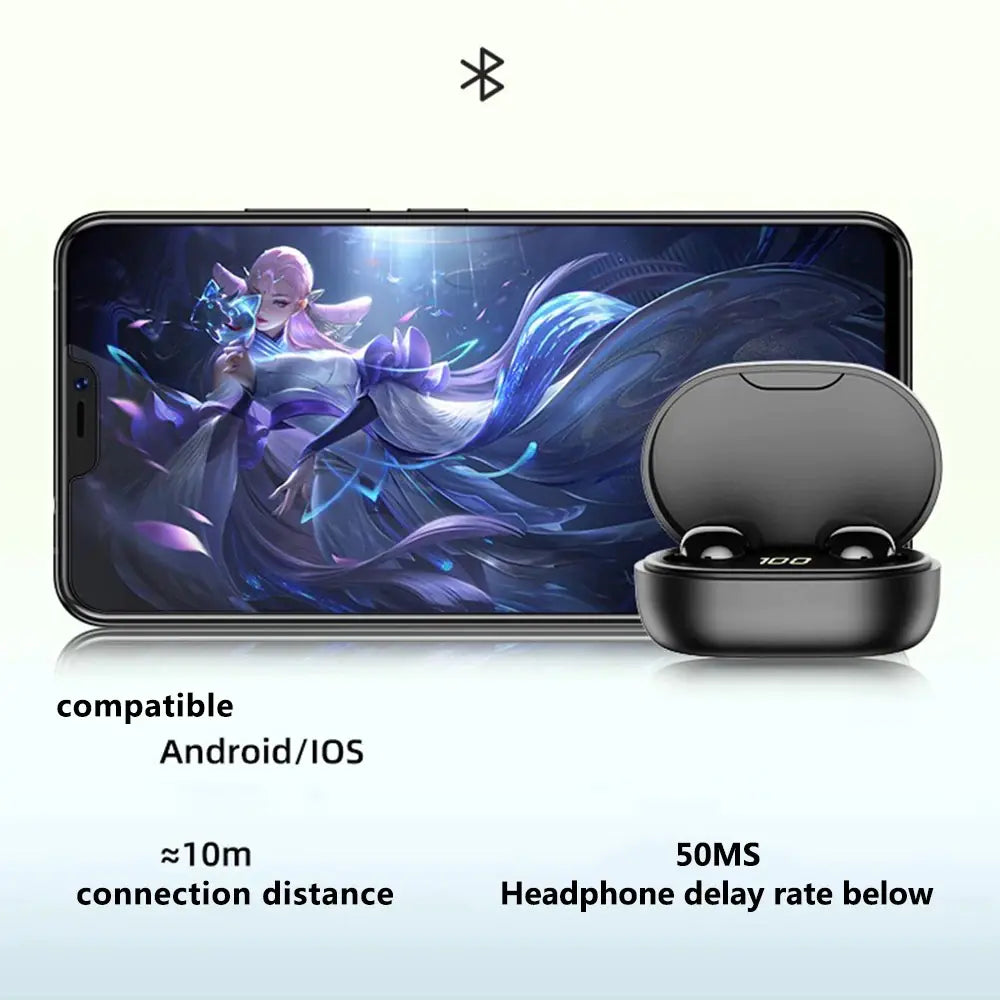 TWS Bluetooth Headset with Touch Digital Display