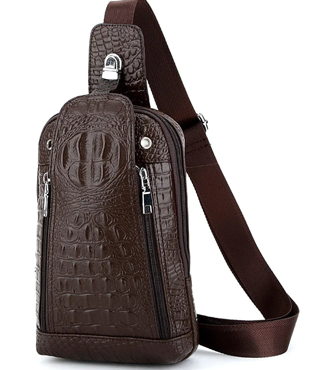 Crocodile Pattern Shoulder Crossbody Bag