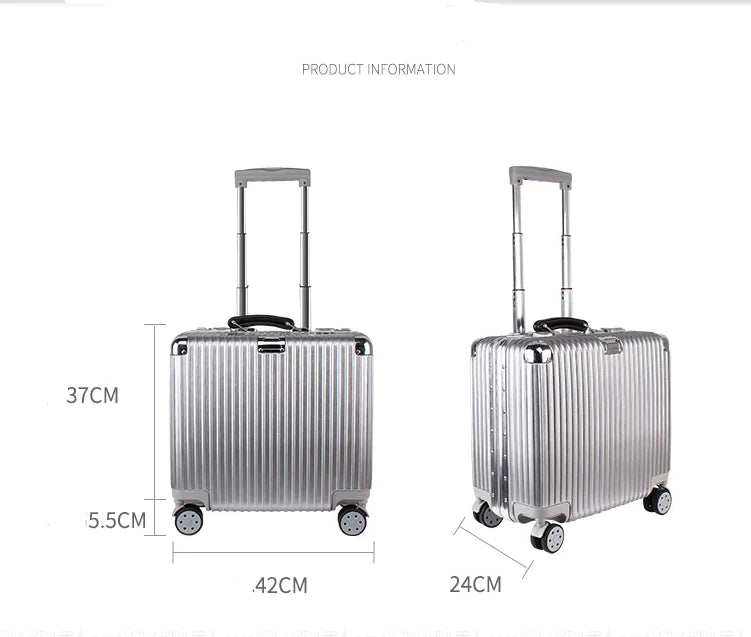 Waterproof Aluminum Frame Luggage, 18-Inch Carry-On