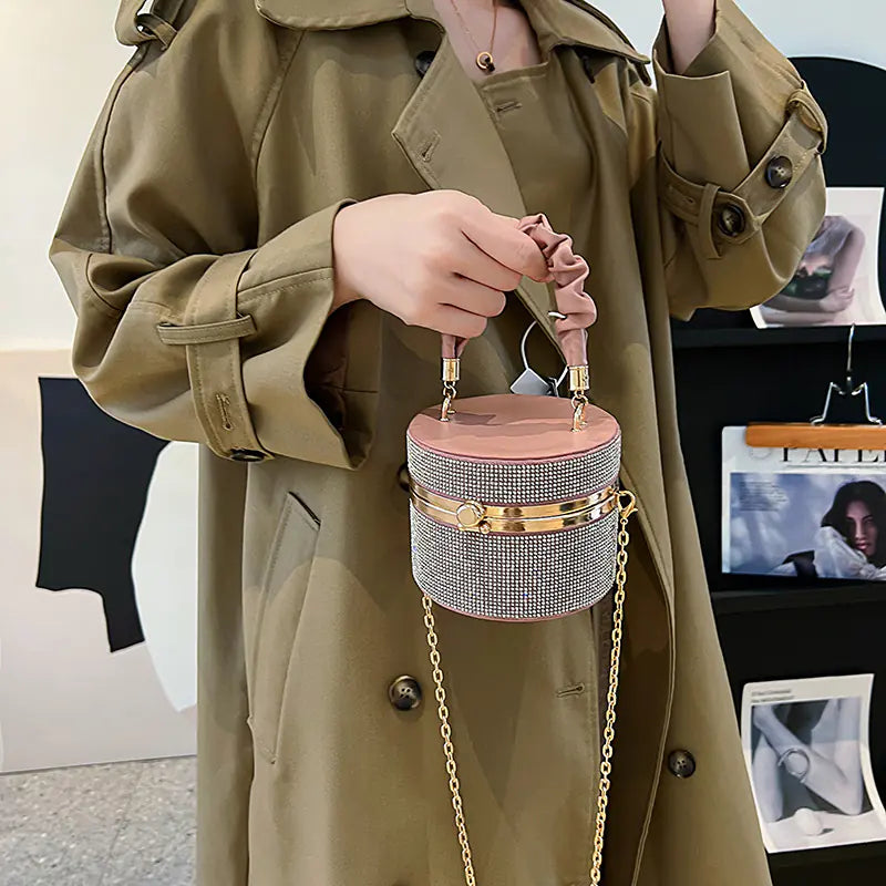 Women's Mini Messenger Bag with Chain Shoulder Strap