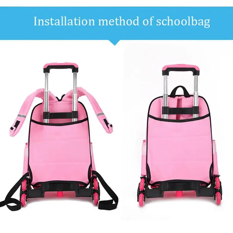 Children's 6-Wheel Adjustable Aluminum Alloy Trolley