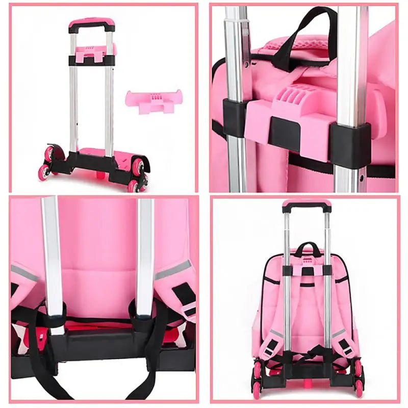 Children's 6-Wheel Adjustable Aluminum Alloy Trolley