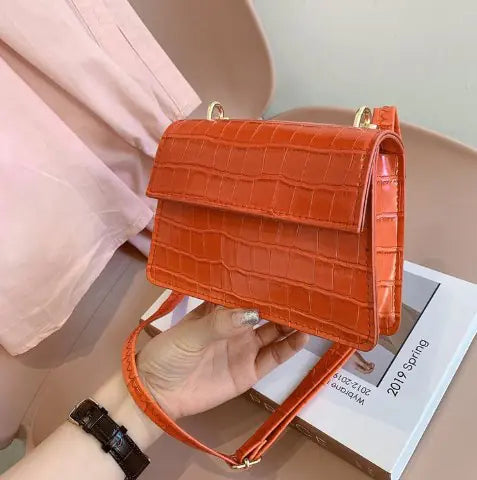 Crocodile Pattern Shoulder Crossbody Bag