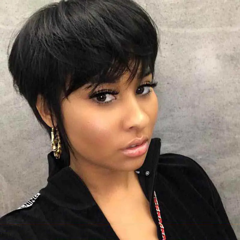 European Bobo Short Straight Hair Wig Headgear