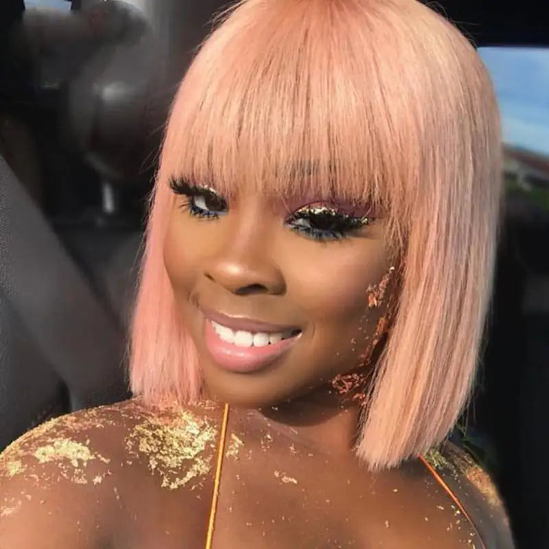 Bobo Light Golden Fiber Short Hair Headgear