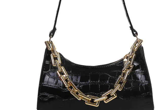 Crocodile Pattern Crossbody Chain Tote Bag for Women