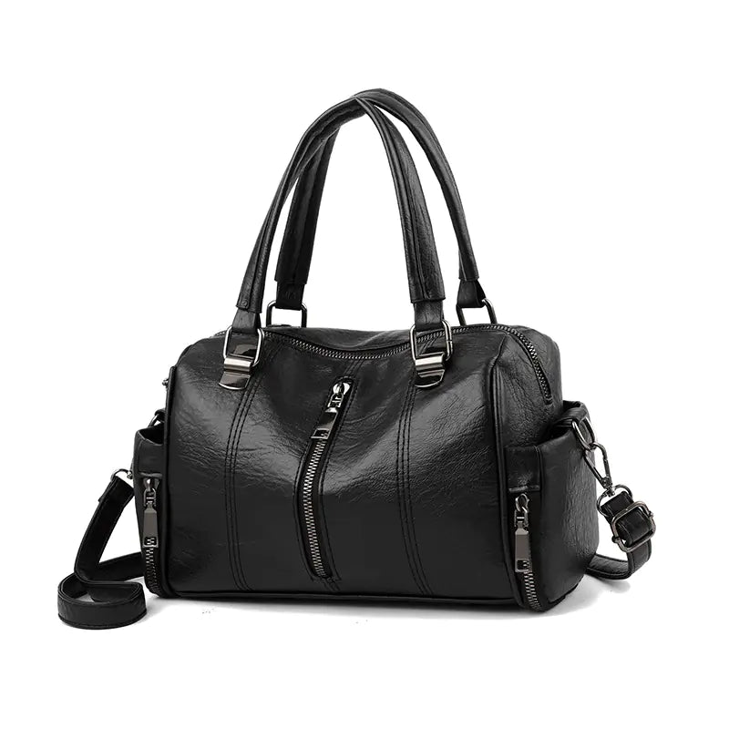 Trendy Color-Block Women's Tote Bag with Wide Strap