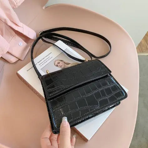 Crocodile Pattern Shoulder Crossbody Bag
