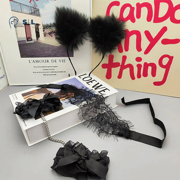 Lingerie Set with Lace Handcuffs and Accessories