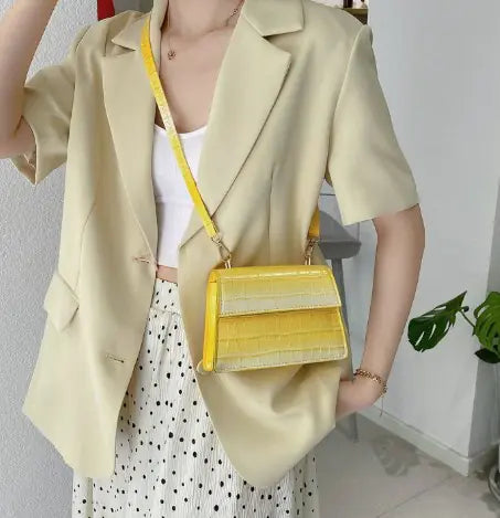 Crocodile Pattern Shoulder Crossbody Bag