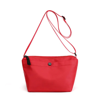 Women's Simple Solid Color Nylon Messenger Bag
