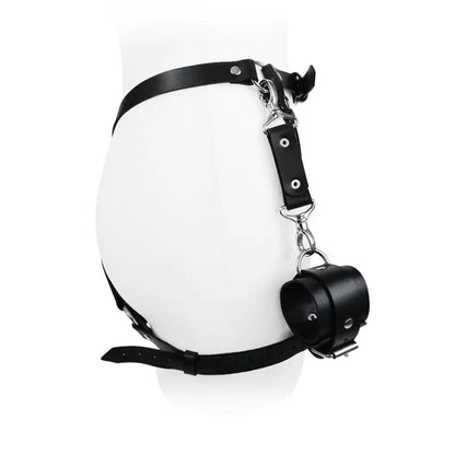 Leather Handcuffs and Panties Set with Bow for Adults