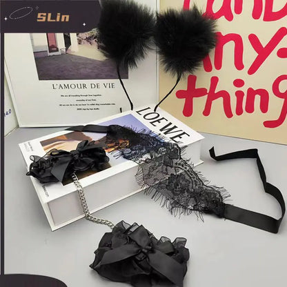 Lingerie Set with Lace Handcuffs and Accessories