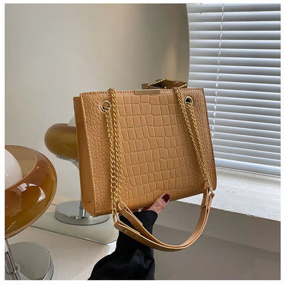 Luxury Crocodile Pattern Square Crossbody Bag