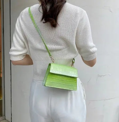 Crocodile Pattern Shoulder Crossbody Bag
