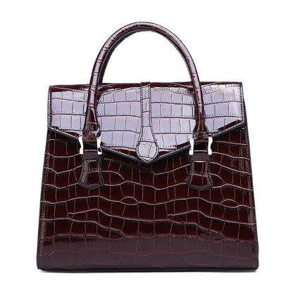 Crocodile Pattern Shoulder Crossbody Bag in PU Leather