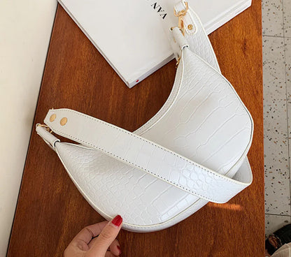 Crocodile Pattern Fairy Dumpling Bag, Shoulder Crossbody