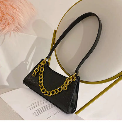 Crocodile Pattern Crossbody Chain Tote Bag for Women
