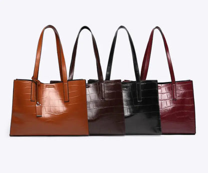 Crocodile Pattern Shoulder Crossbody Bag in PU Leather