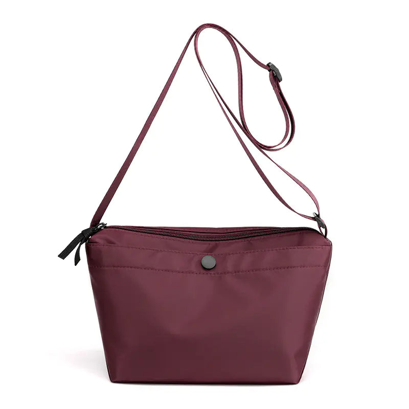 Women's Simple Solid Color Nylon Messenger Bag