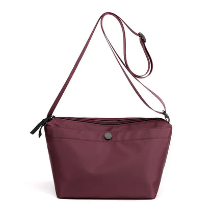 Women's Simple Solid Color Nylon Messenger Bag