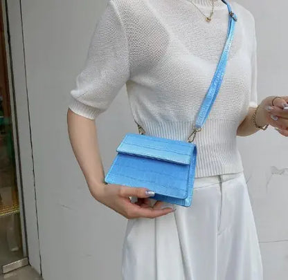 Crocodile Pattern Shoulder Crossbody Bag