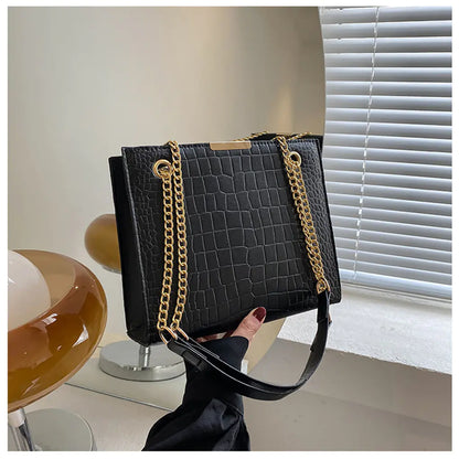 Luxury Crocodile Pattern Square Crossbody Bag