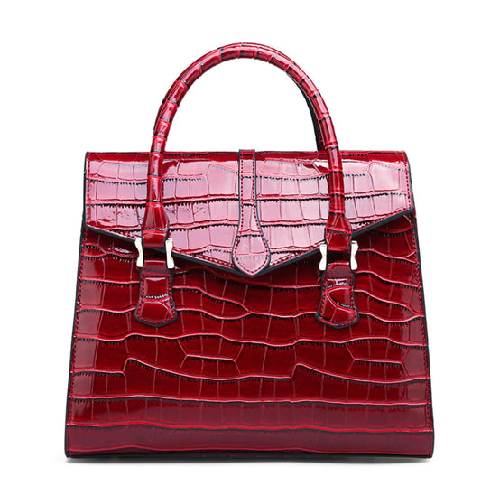 Crocodile Pattern Shoulder Crossbody Bag in PU Leather