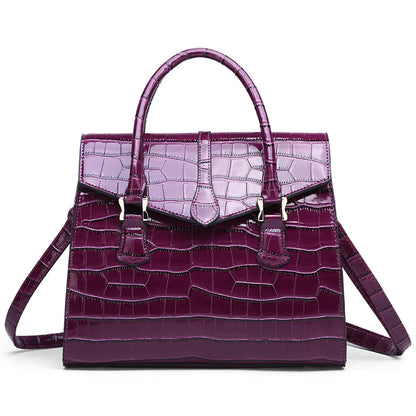 Crocodile Pattern Shoulder Crossbody Bag in PU Leather