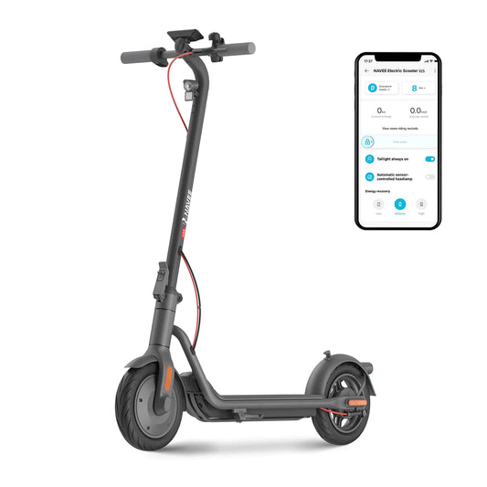 NAVEE Electric Scooter V25600W Motor MAX Power 19 MPH & 15.5 Miles Range &10 Pneumatic Foldable Lightweight Electric Scooter for College Student Gift for Scooter Enthusiasts