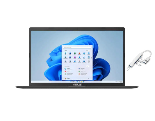 ASUS Vivobook 15.6" FHD Laptop | Intel Core i5-1135G7 | Intel Iris Xe Graphics | 8GB RAM | 256GB SSD | Windows 11 Home | Black | Bundle with USB 3.0 Hub