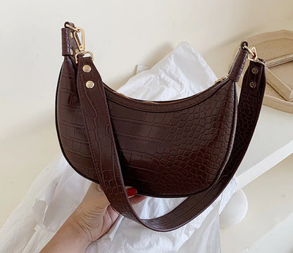 Crocodile Pattern Fairy Dumpling Bag, Shoulder Crossbody