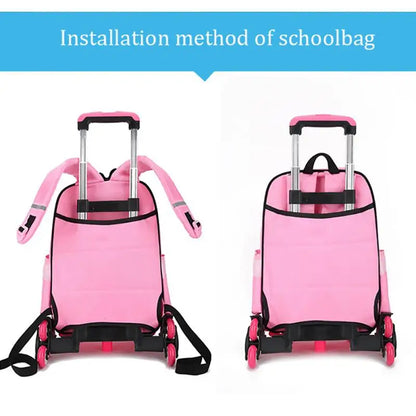 Children's 6-Wheel Adjustable Aluminum Alloy Trolley