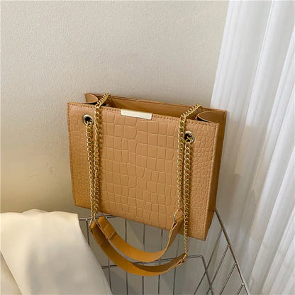Luxury Crocodile Pattern Square Crossbody Bag
