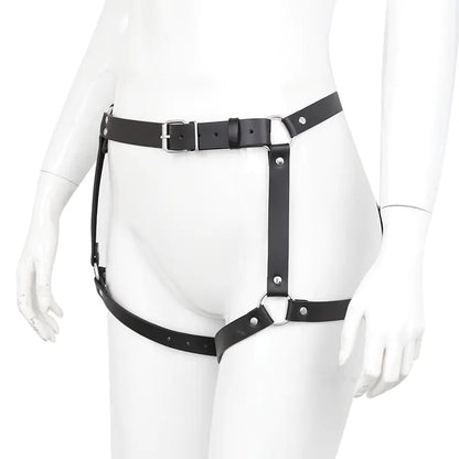 Leather Handcuffs and Panties Set with Bow for Adults
