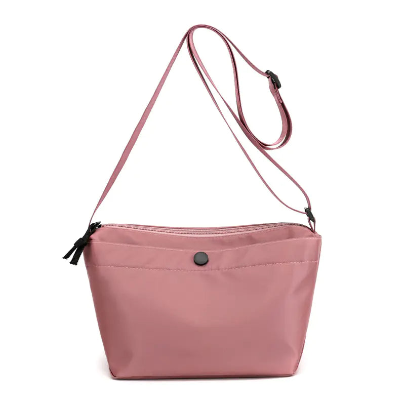 Women's Simple Solid Color Nylon Messenger Bag