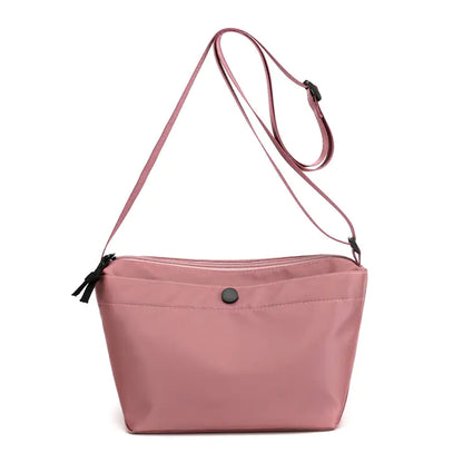 Women's Simple Solid Color Nylon Messenger Bag