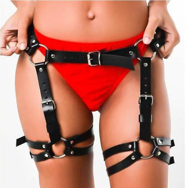Black Accessories Handcuffs with Garter Belt for Women