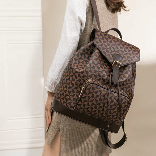 Leather Anti-Theft Large Backpack for Women